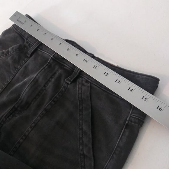 SO women's Juniors size 11/30W Washed black high rise seamed utility flare jeans - Picture 7 of 15